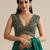 Emerald green embroidered silk blouse
