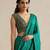 Emerald green embroidered silk blouse