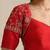 Red embroidered silk blouse