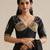 Black embroidered silk and tissue blouse
