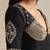 Black embroidered silk and tissue blouse