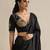 Black embroidered silk and tissue blouse
