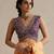 Purple embroidered raw silk blouse