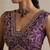 Purple embroidered raw silk blouse