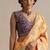 Purple embroidered raw silk blouse