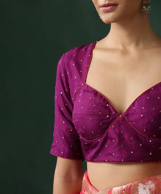 Purple embroidered silk blouse 2