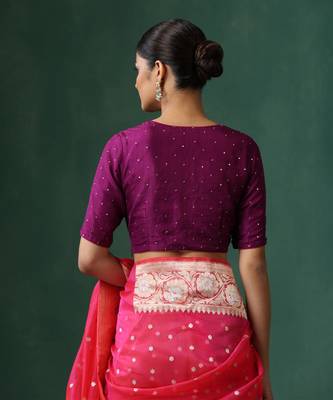 Purple embroidered silk blouse 3