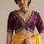 Purple embroidered raw silk blouse