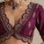 Purple embroidered raw silk blouse