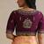 Purple embroidered raw silk blouse