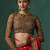 Brown embroidered net blouse