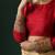 Red embroidered pure silk blouse