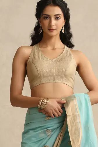 Golden tissue chanderi blouse
