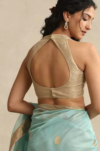 Golden tissue chanderi blouse