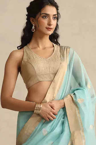 Golden tissue chanderi blouse