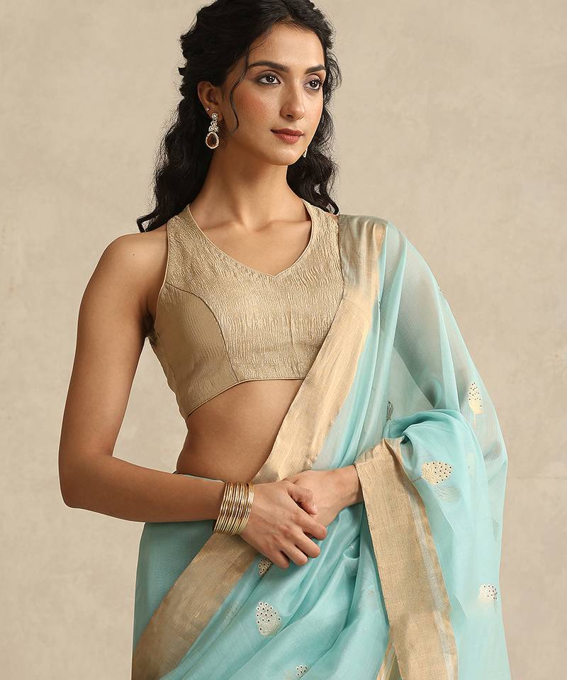 Golden tissue chanderi blouse