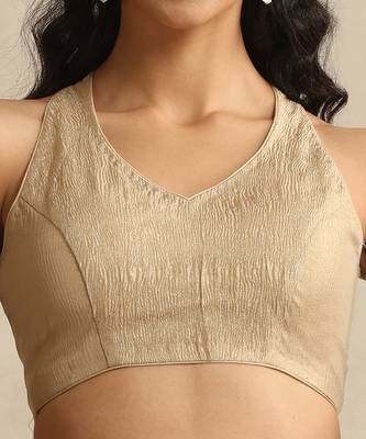 Golden tissue chanderi blouse 4