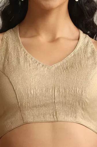 Golden tissue chanderi blouse