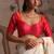 Orange and rani pink pure chanderi silk blouse
