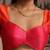 Orange and rani pink pure chanderi silk blouse