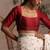 Red pure chanderi silk blouse