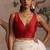 Red pure chanderi silk blouse
