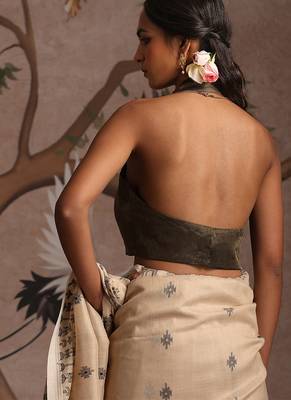 Black and gold tissue chanderi blouse 2