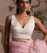 White and silver tissue blouse