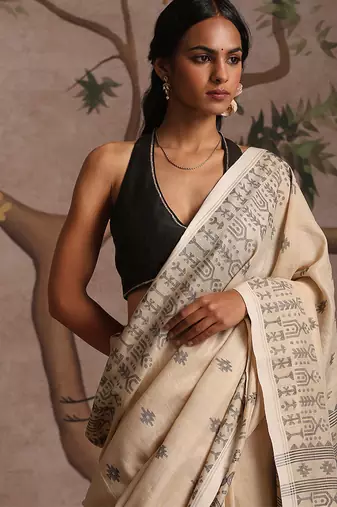 Black pure chanderi silk blouse