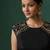 Black embroidered pure silk blouse