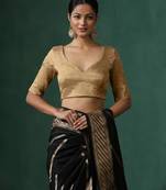 Golden pure tissue silk blouse