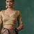 Golden pure tissue silk blouse