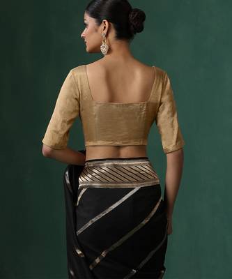 Golden pure tissue silk blouse 3
