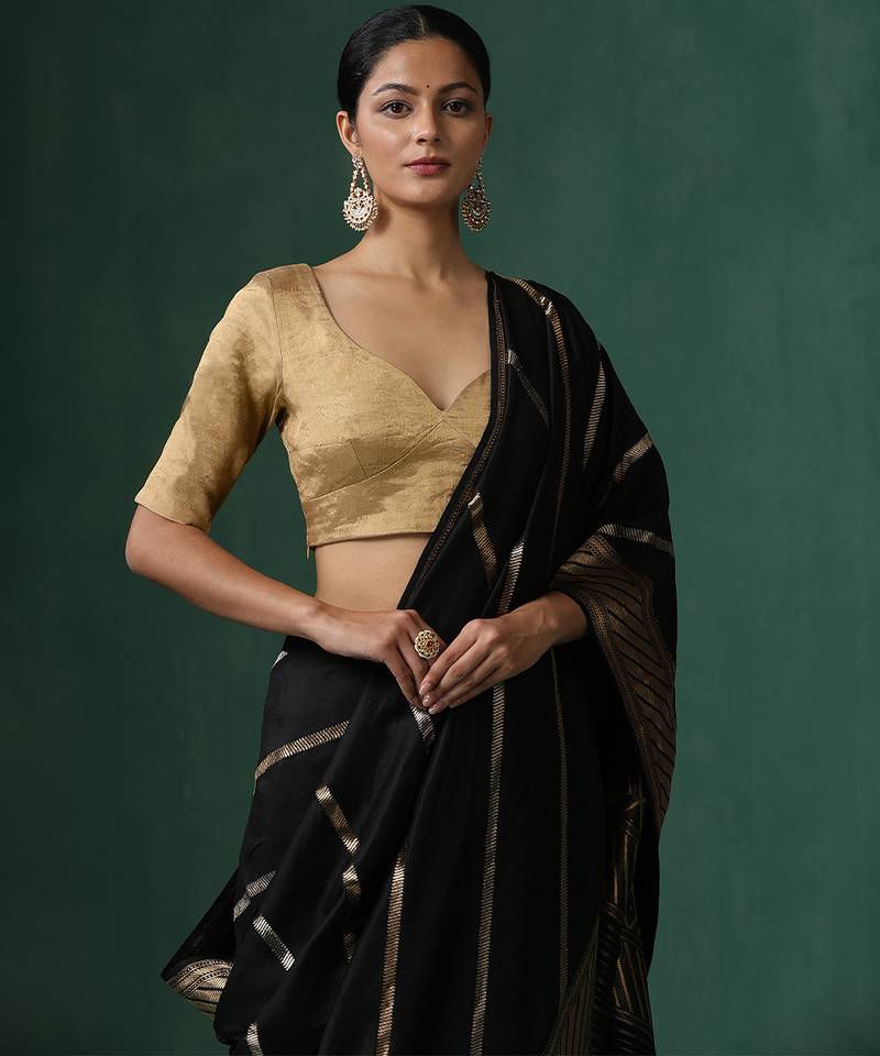 Golden pure tissue silk blouse