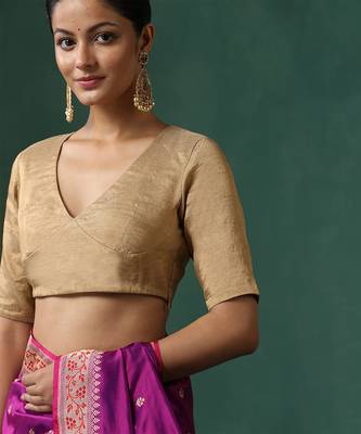 Golden pure tissue silk blouse 2