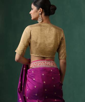 Golden pure tissue silk blouse 3