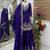 Blue  fendy silk embroidered stitched sharara kurta and duppta set