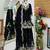 Black fendy silk embroidered stitched sharara kurta and duppta set