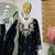 Black fendy silk embroidered stitched sharara kurta and duppta set