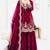 Pink fendy silk embroidered stitched sharara kurta and duppta set