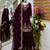 Wine fendy silk embroidered stitched sharara kurta and duppta set