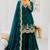 Sea green fendy silk embroidered stitched sharara kurta and duppta set