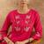 Women Floral Embroidered Regular Thread Work Pure Cotton Kurta with Trousers