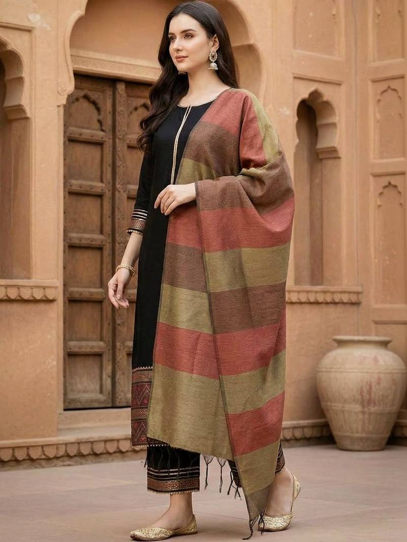 Women Regular Patchwork Liva Kurta with Palazzos & With Dupatta
