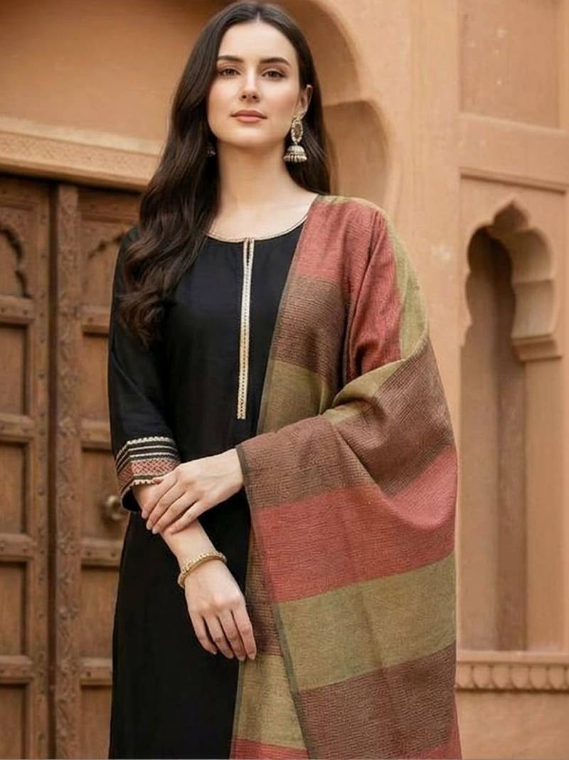 Women Regular Patchwork Liva Kurta with Palazzos & With Dupatta