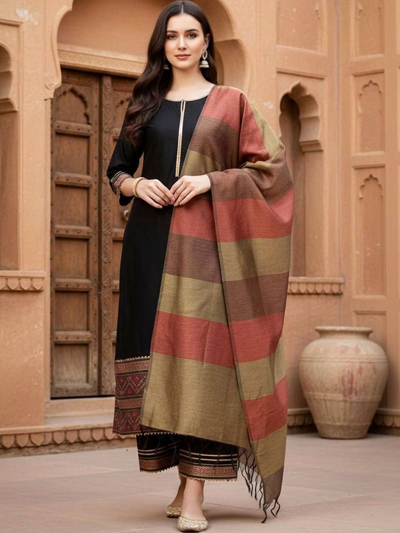 Women Regular Patchwork Liva Kurta with Palazzos & With Dupatta