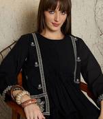 Women Ethnic Motifs Embroidered Pure Cotton A-Line Kurta with Pyjama