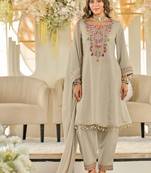 Women Ethnic Motifs Embroidered Panelled Beads and Stones Kurta with Salwar & With Dupatta