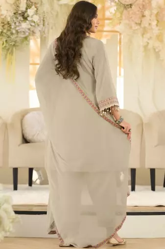 Women Ethnic Motifs Embroidered Panelled Beads and Stones Kurta with Salwar & With Dupatta
