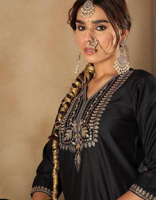 Women Ethnic Motifs Embroidered Regular Liva Kurta with Sharara & With Dupatta 2